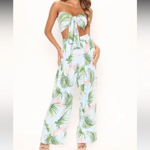 Fashion Nova Keep Talking Tropical Pant Set